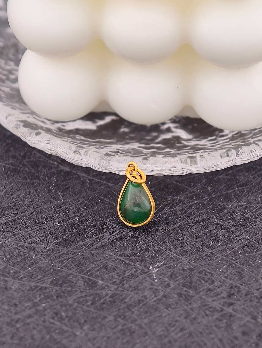 Natural Water Drop Shaped Jadeite Pendant