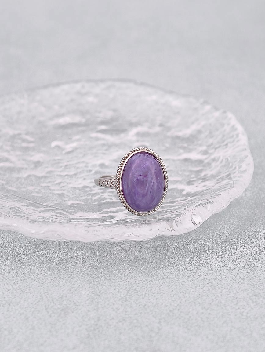Natural Charoite Ring