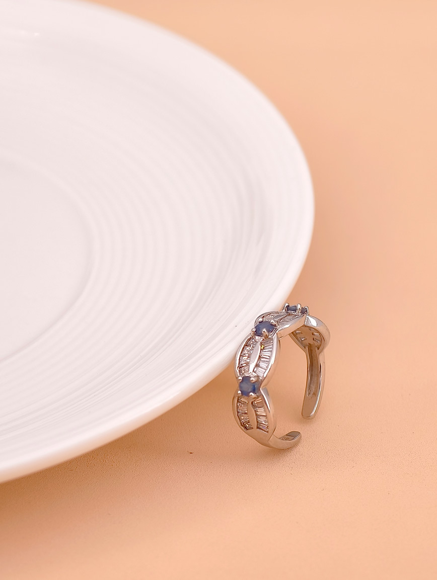 Sterling Silver And Gold Plated Natural Sapphire Ring