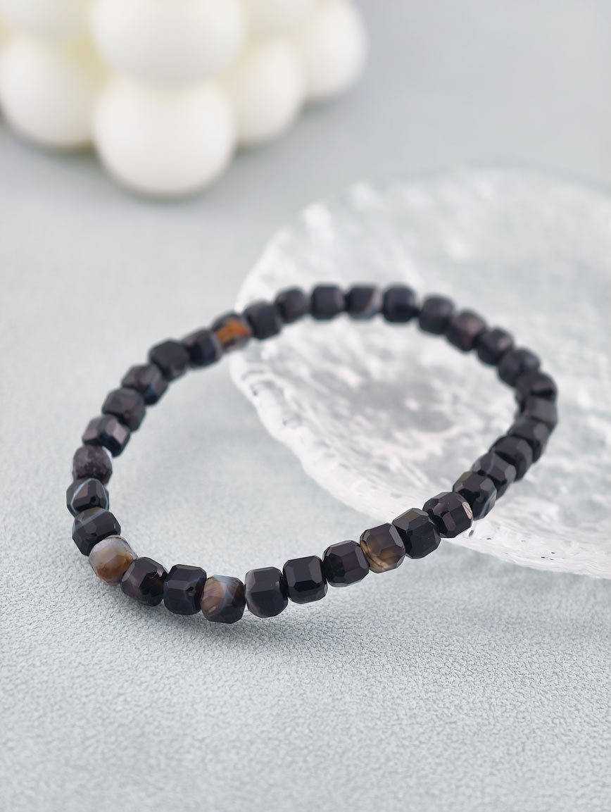 Natural Black Agate Bracelet