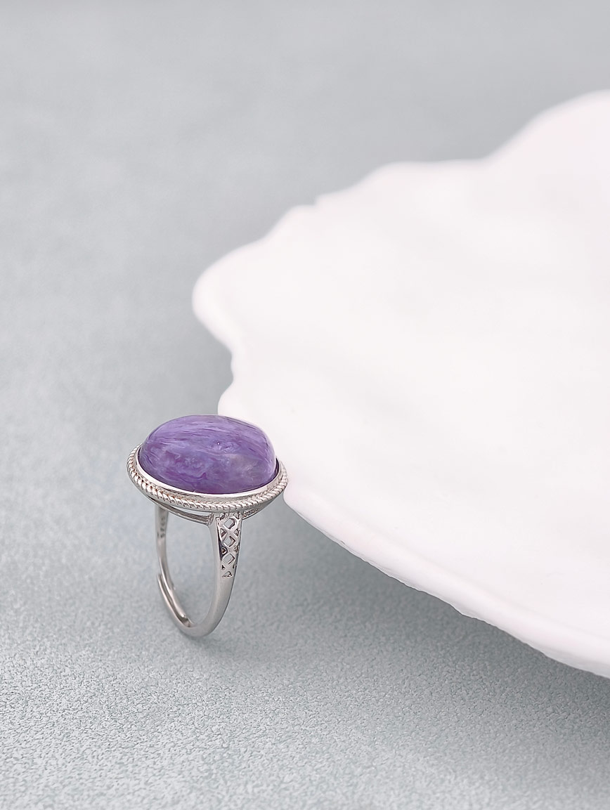 Natural Charoite Ring
