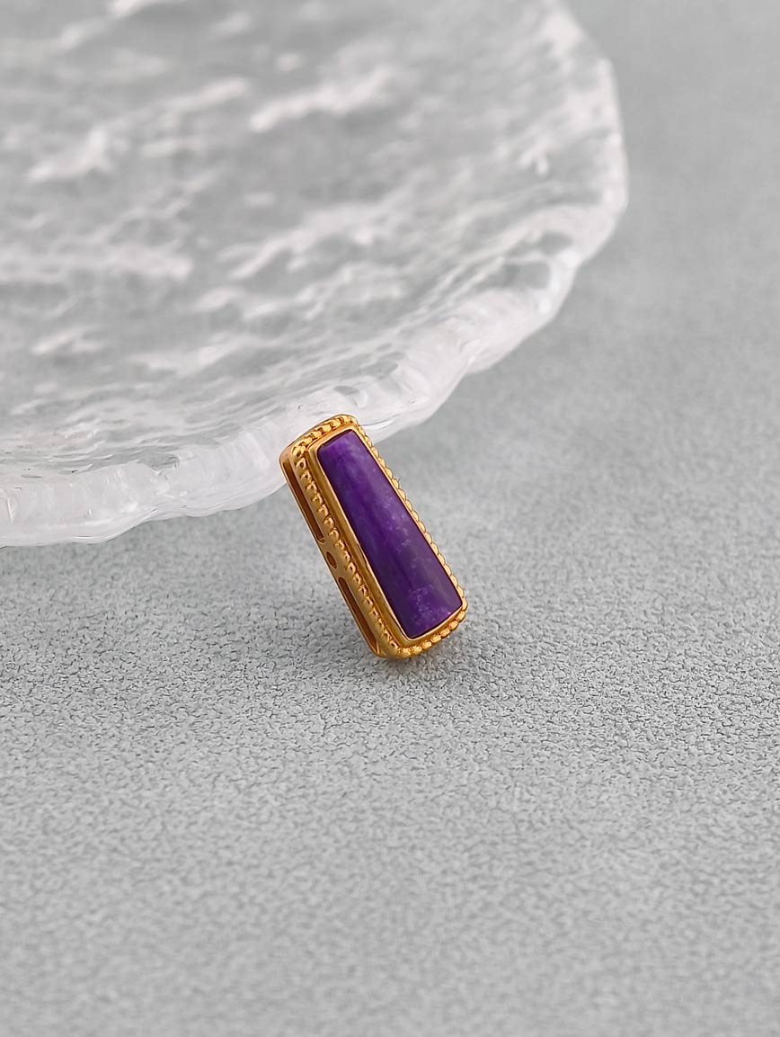 18K Gold Natural Sugilite Fashion Personality DIY Accessory