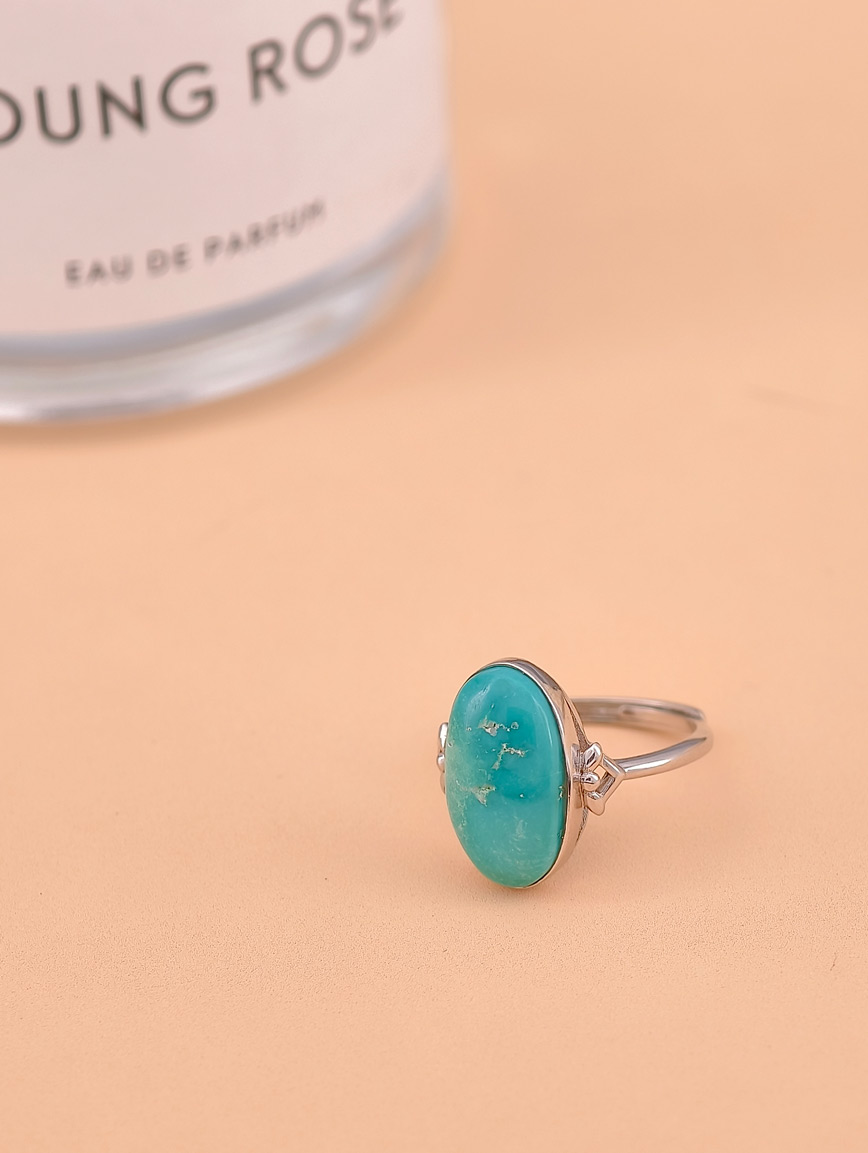 Tiffany Blue Turquoise Sterling Silver Gold-Plated Ring