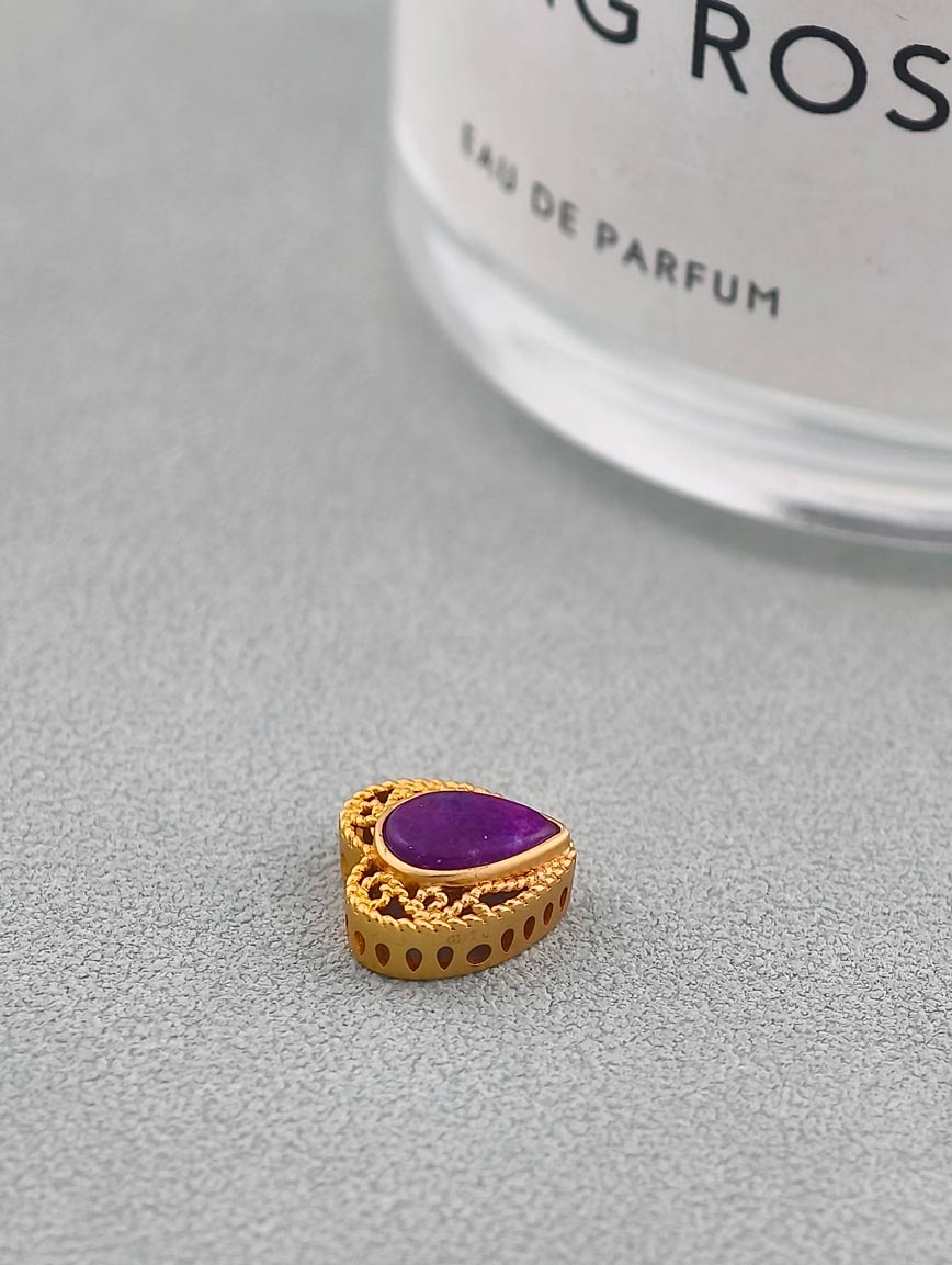 Heart Shaped 18K Gold Sugilite DIY Accessory