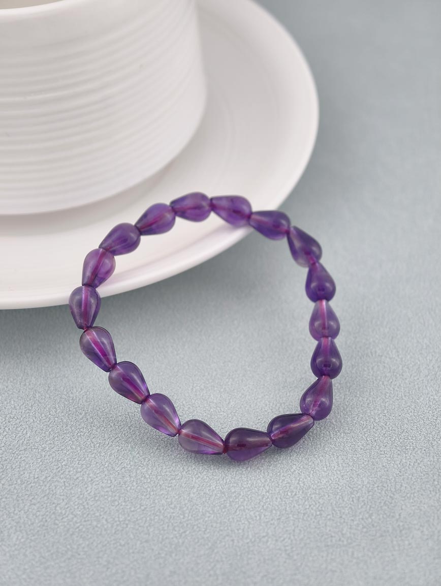 Natural Drop Shaped Amethyst Bracelet