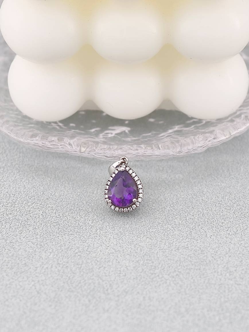 Natural Water Drop Amethyst Pendant