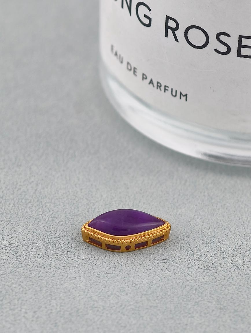 18K Gold Inlaid Natural Sugilite Unique Style DIY Accessory