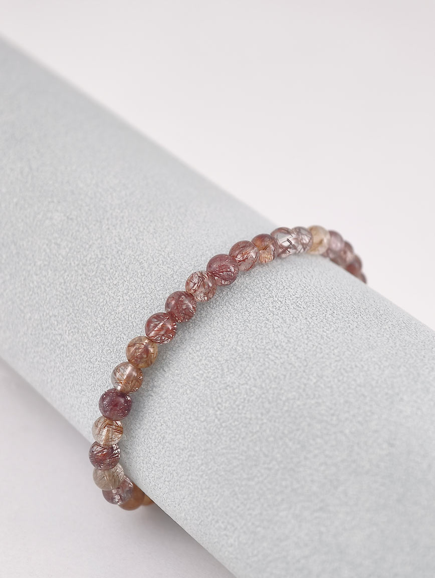 Natural Copper Rutilated Quartz Bracelet