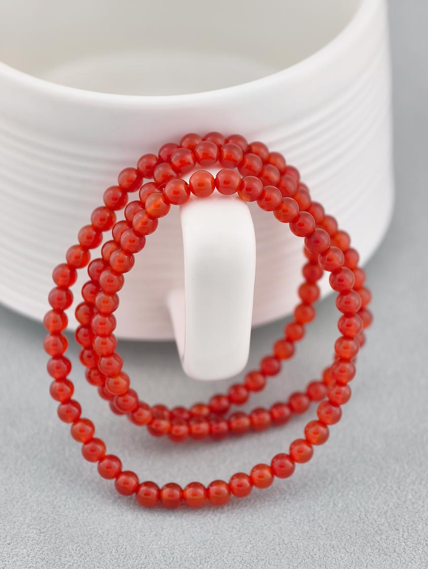 Natural Agate Three-Wrap Bracelet