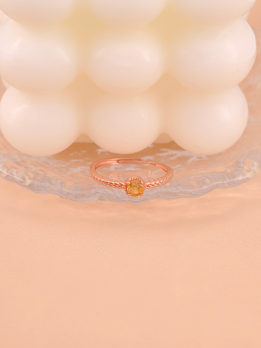 Natural Yellow Tourmaline Ring