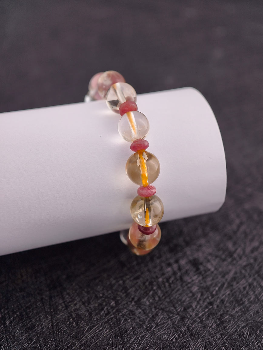 Natural Citrine and Abacus Bead Tourmaline Bracelet