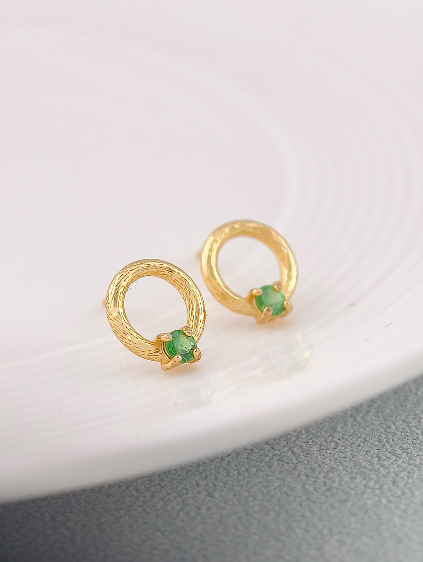 Natural Diopside Sterling Silver Earrings