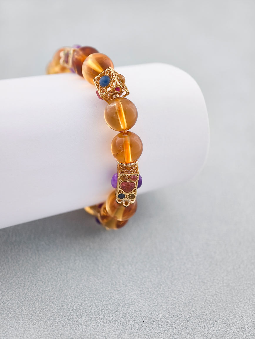 Citrine and Tourmaline Sugilite Bracelet