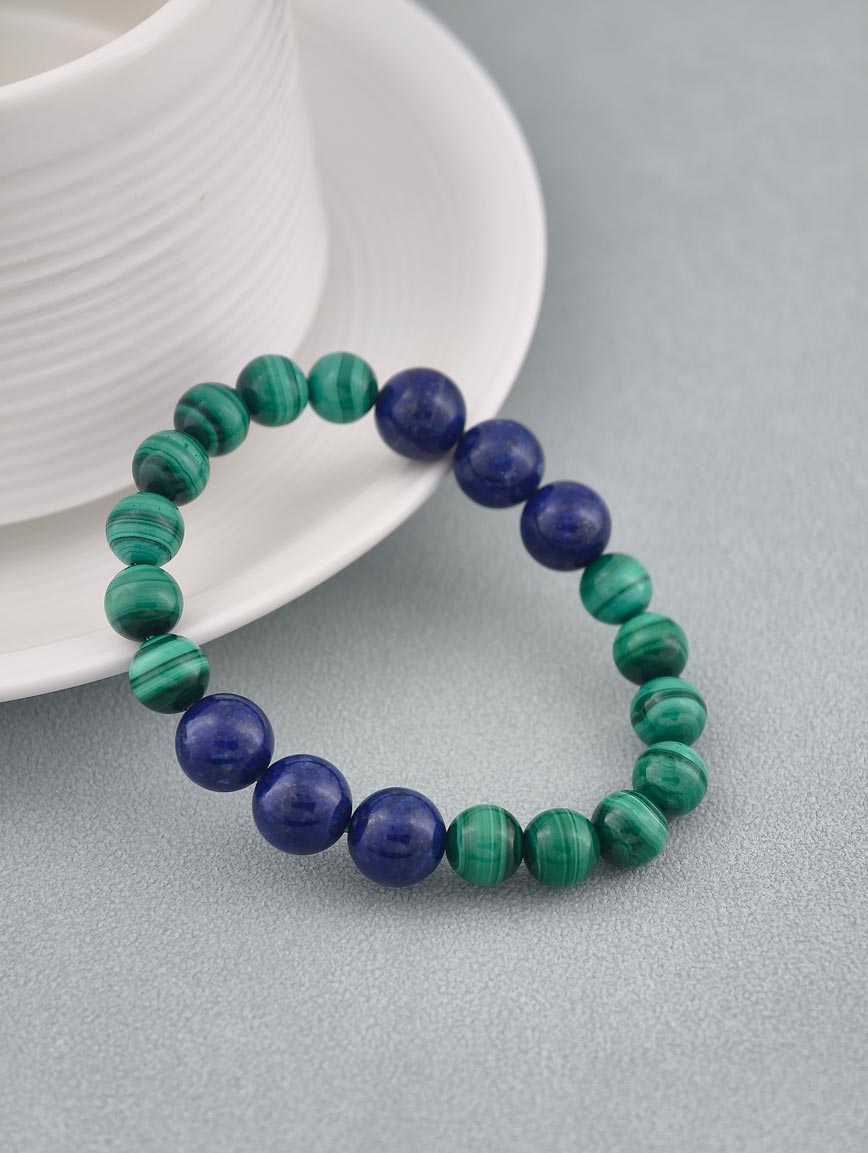 Natural Lapis Lazuli and Malachite Bracelet