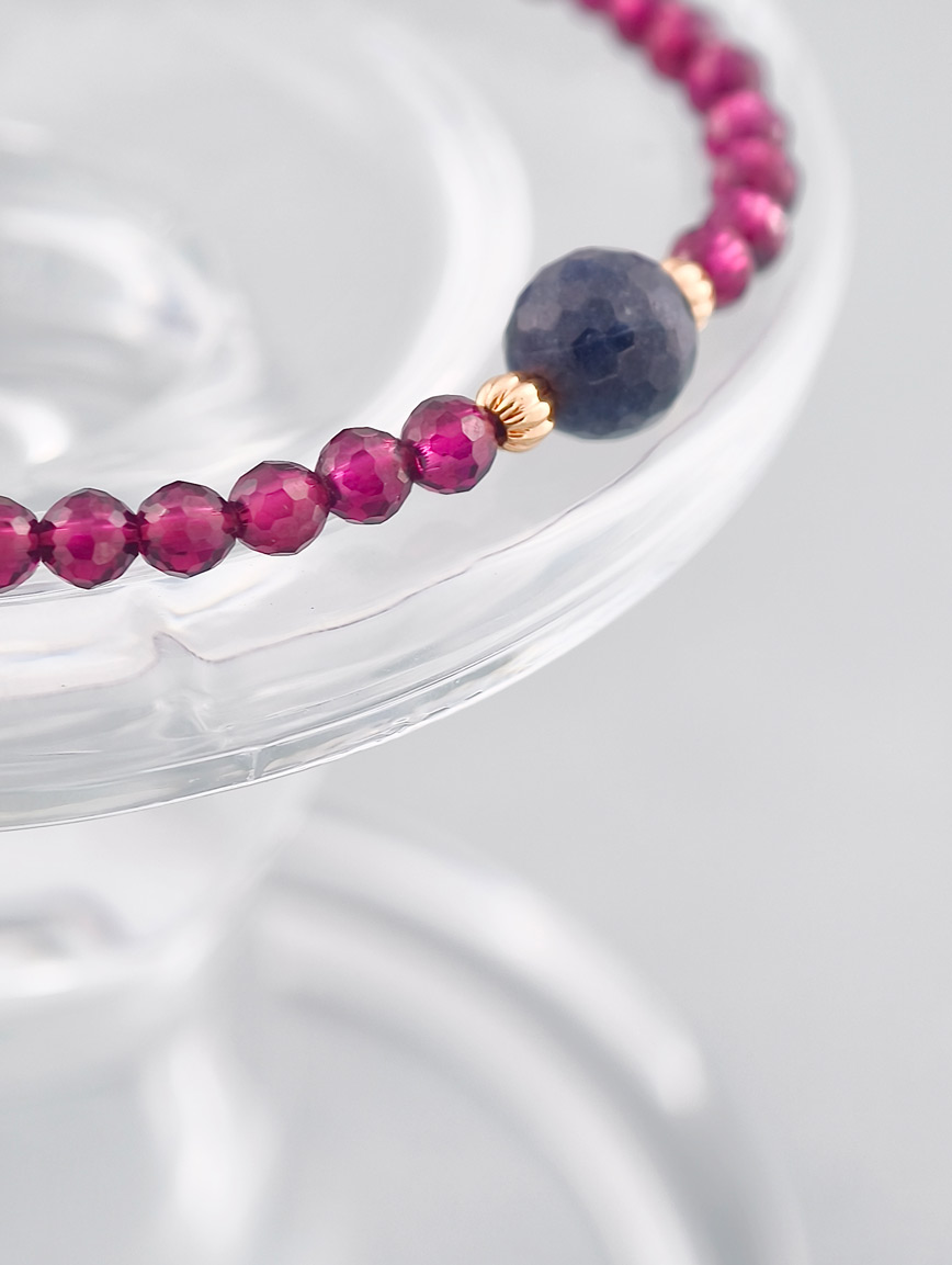 Natural Garnet and Sapphire Bracelet