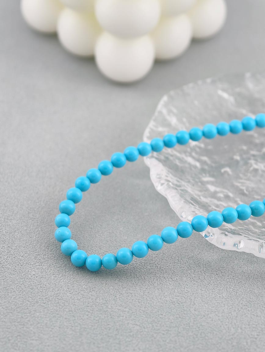 Natural Blue Porcelain Turquoise Necklace