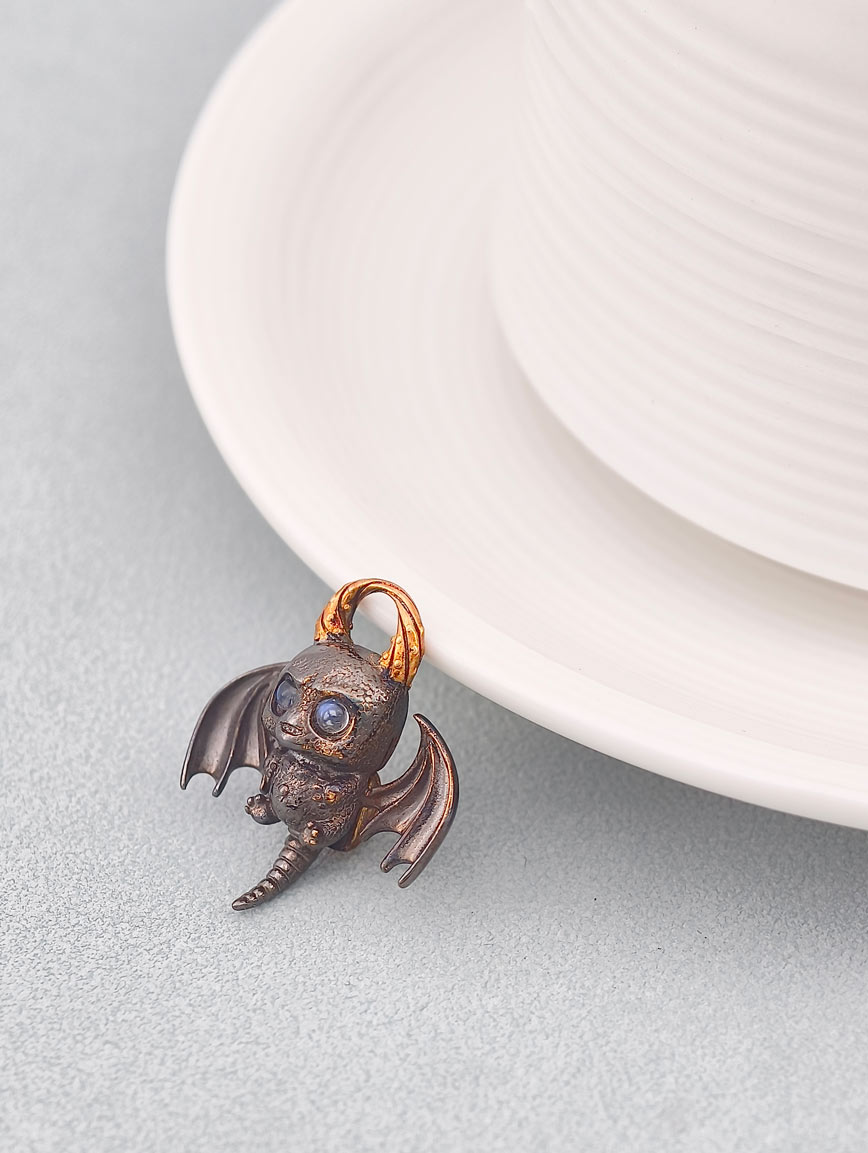 Natural Blue Moonstone Little Devil Pendant