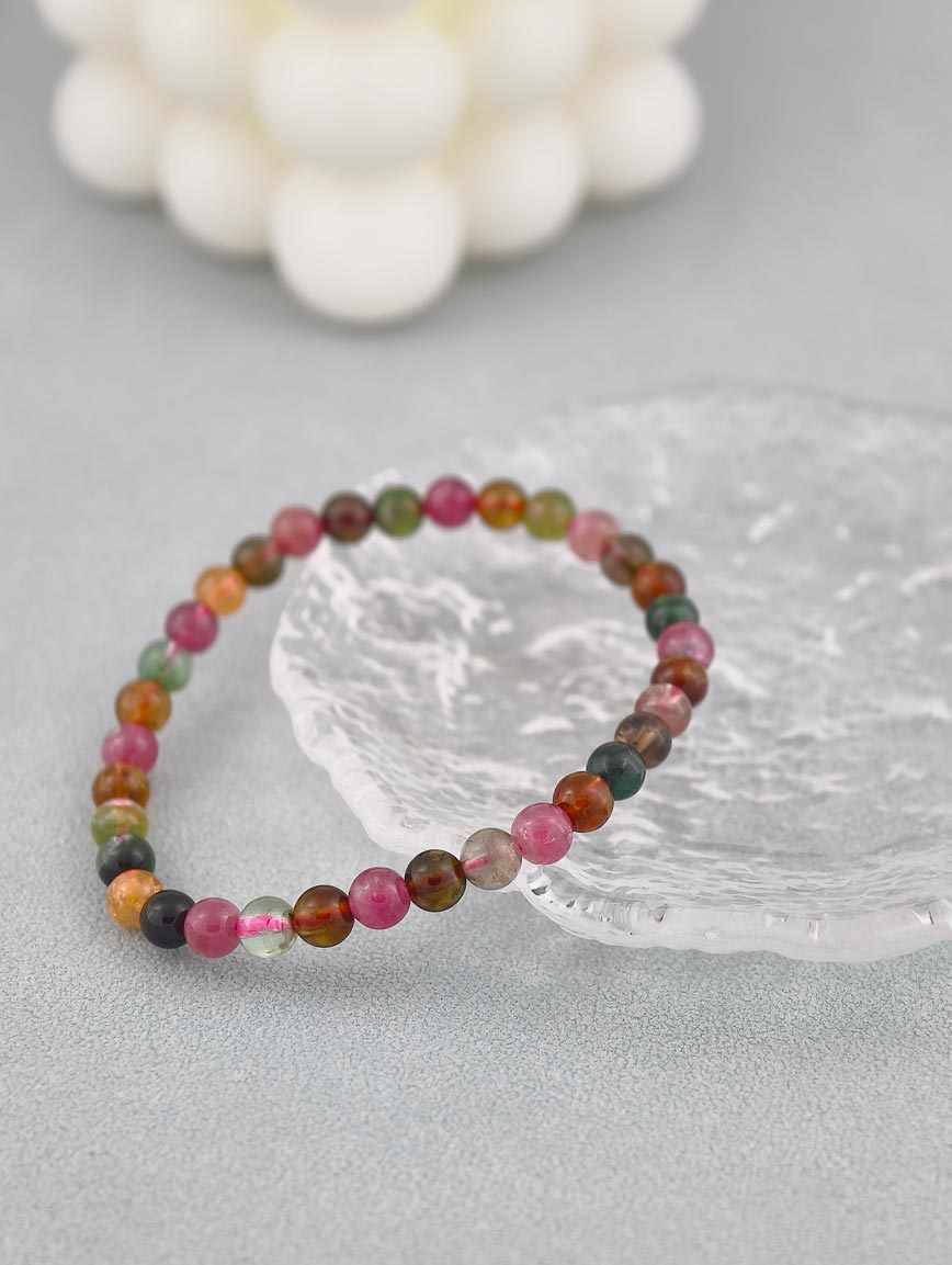 Natural Brazilian Rainbow Tourmaline Bracelet