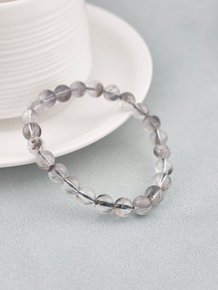 Natural Silver Rutilated Quartz Bracelet