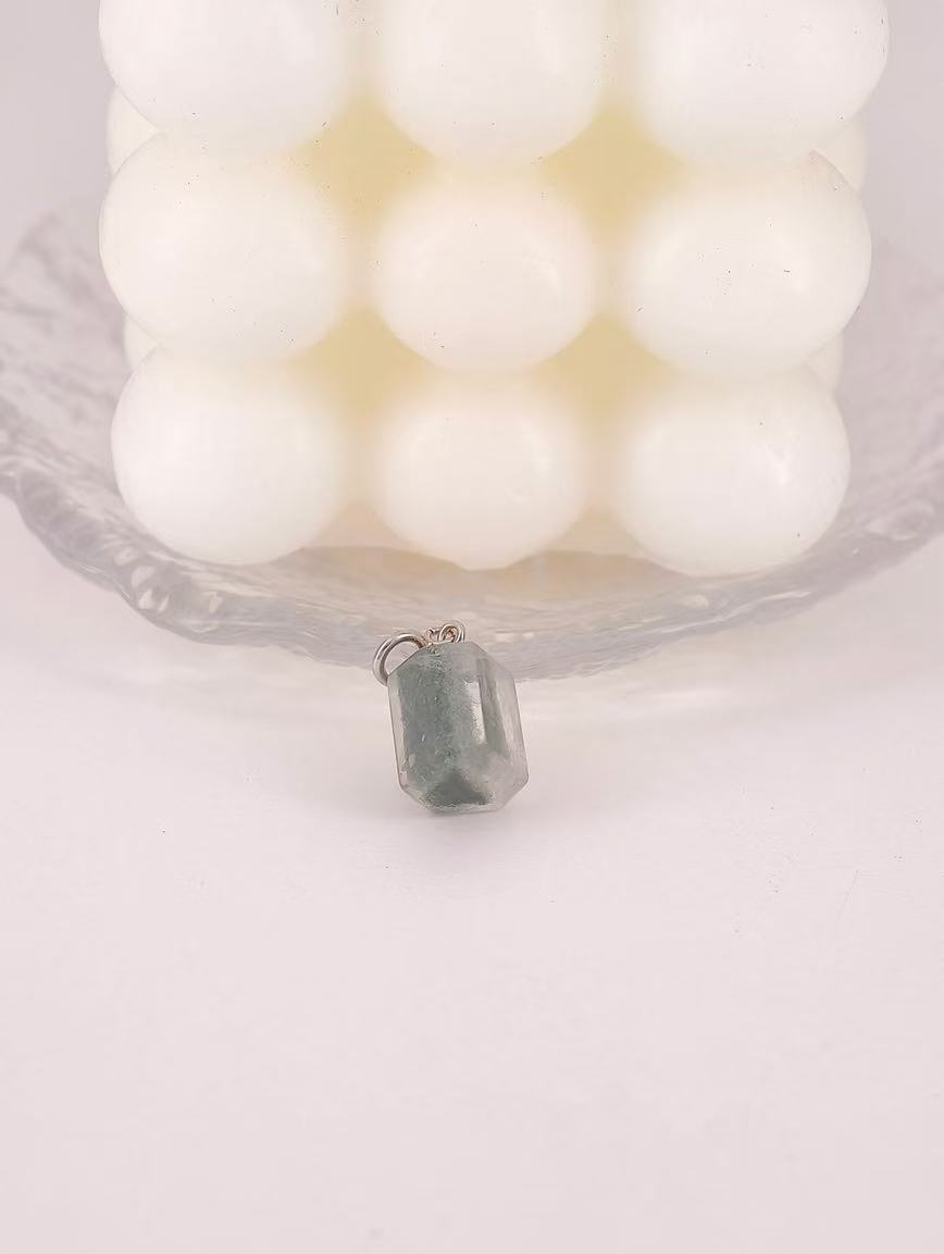 Natural Green Phantom Crystal Pendant