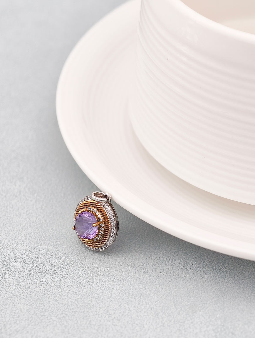 Lucky Wheel Amethyst Pendant