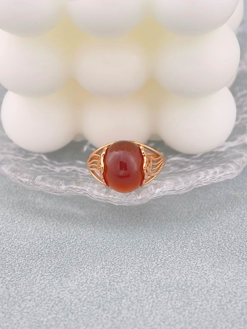 Natural Orange-Red Garnet Ring