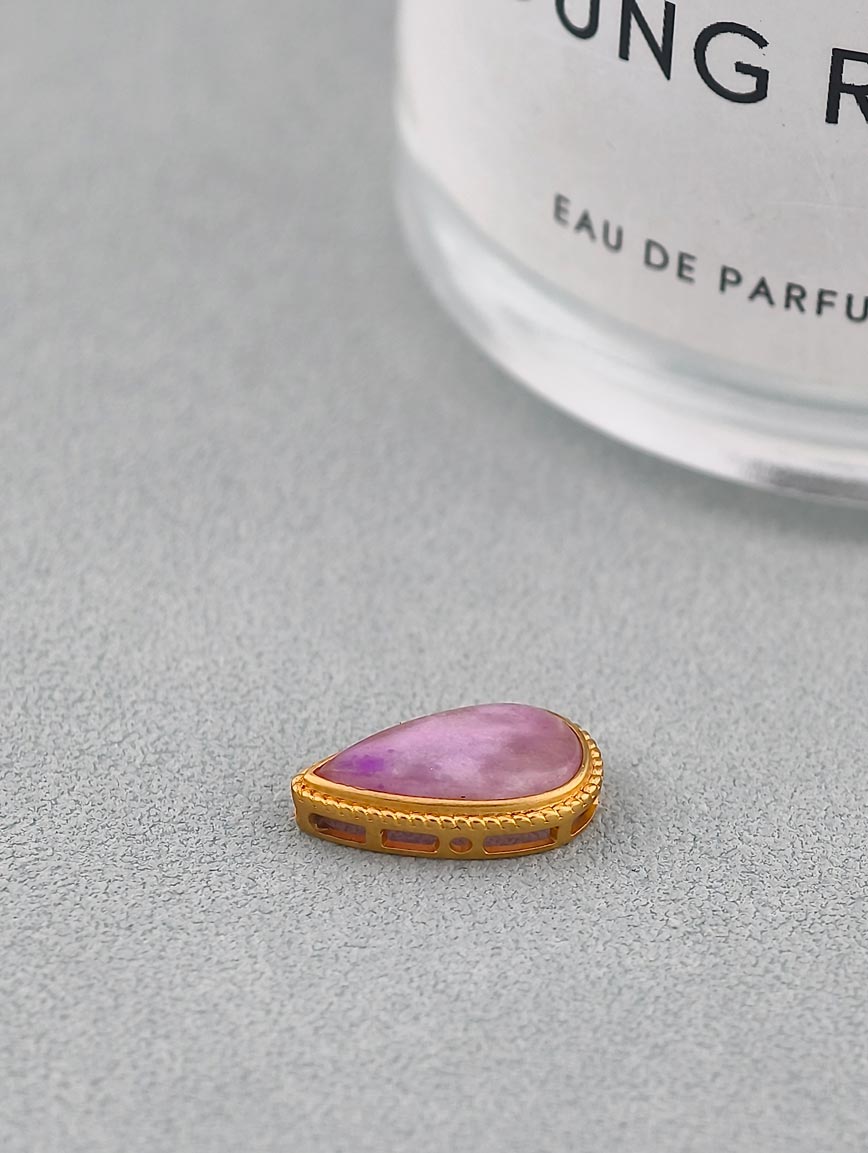 18K Gold Inlaid Water Drop Shaped Sugilite DIY Accessory
