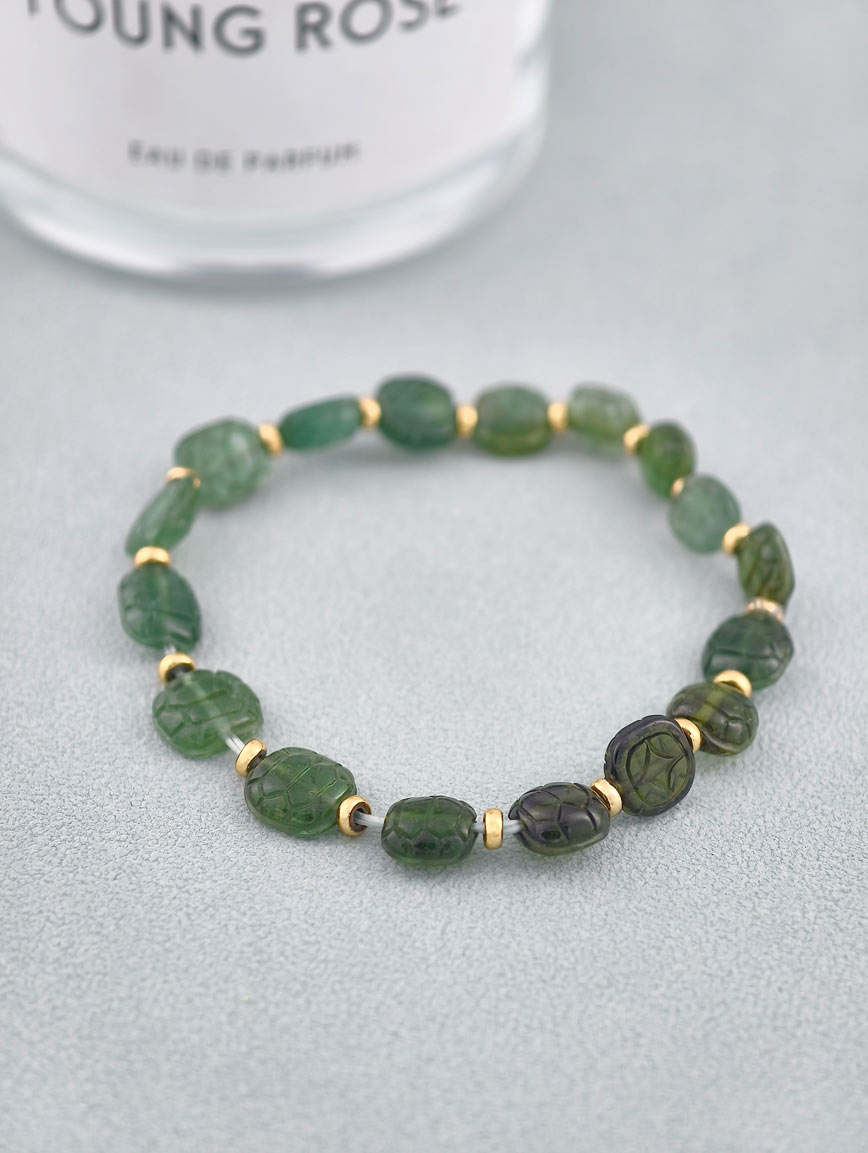 Natural Green Tourmaline Simple Style Bracelet