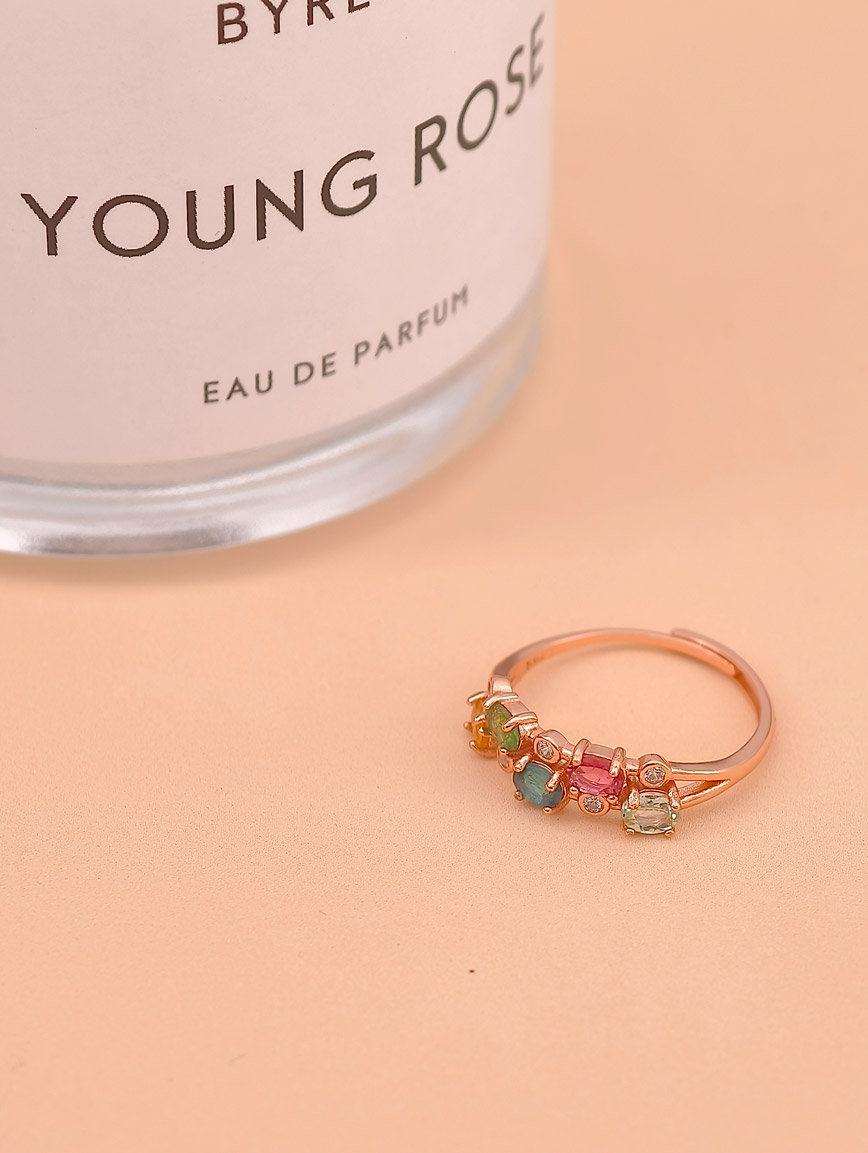 Natural Rainbow Tourmaline Ring