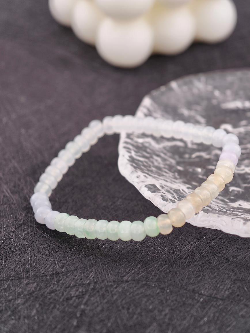 Natural Abacus Bead Jadeite Bracelet