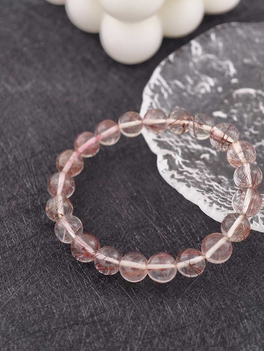 Natural Copper Rutilated Quartz Energy Bracelet
