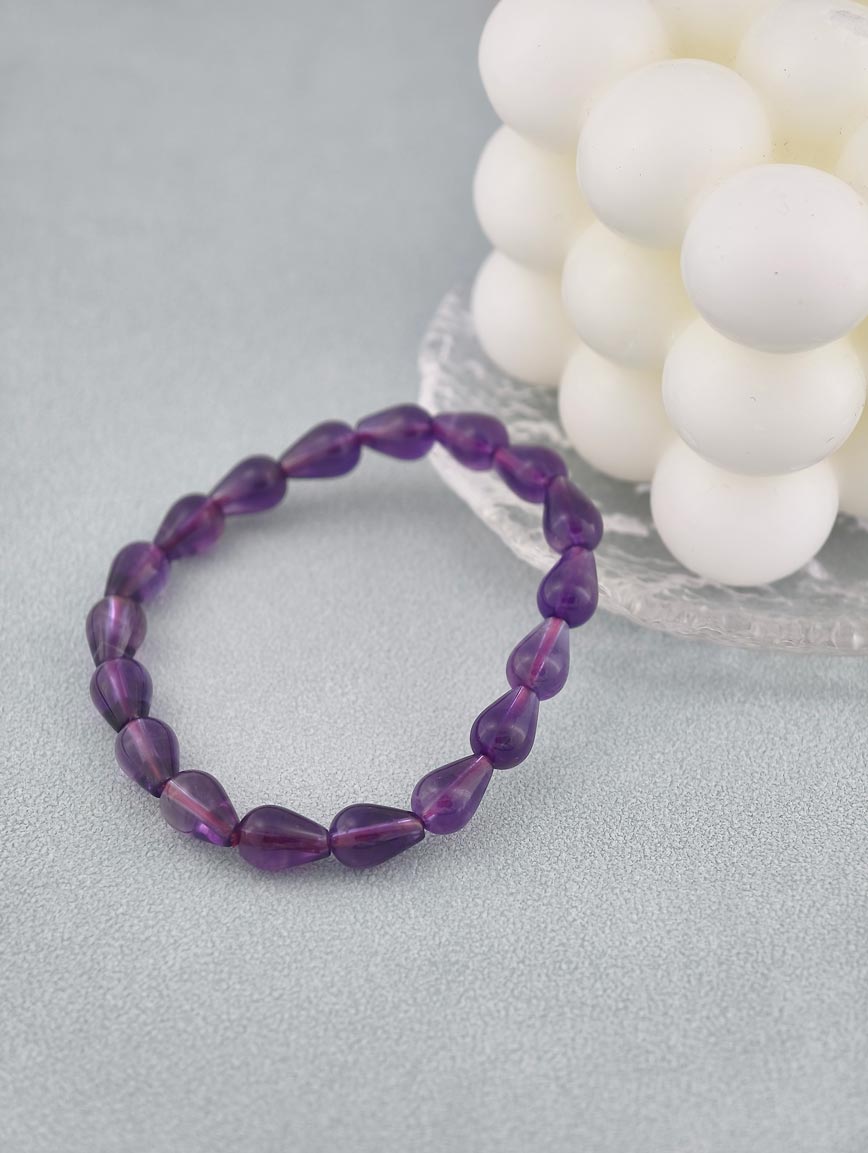 Natural Drop Shaped Amethyst Bracelet