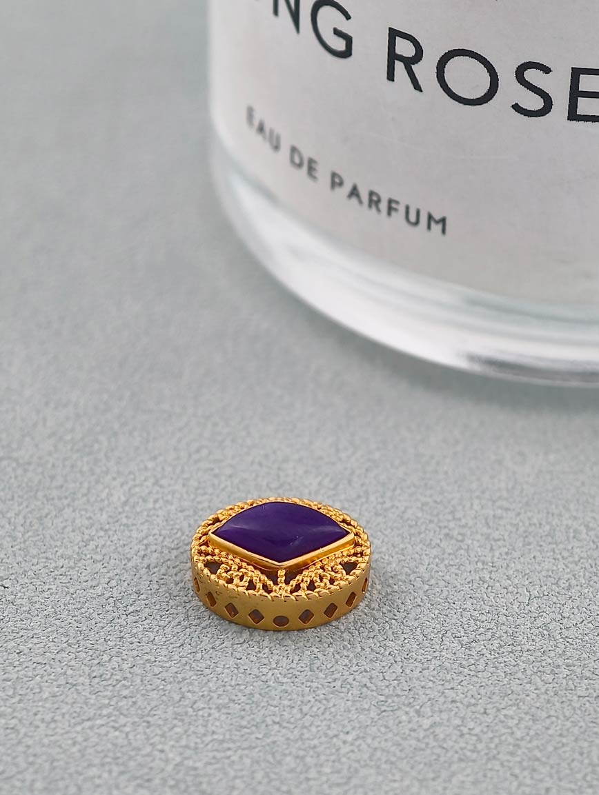 18K Gold Inlaid Natural Sugilite Exquisite Style DIY Accessory