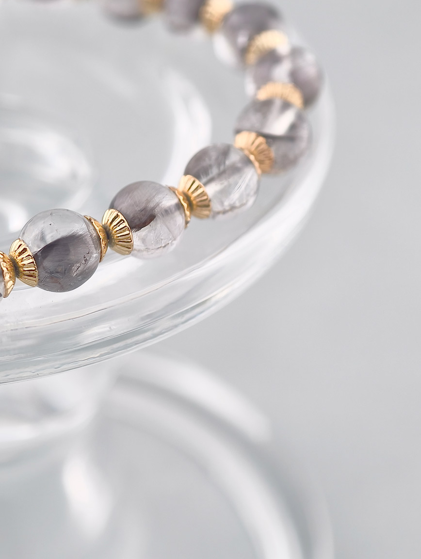 Natural Silver Rutilated Quartz Energy Bracelet