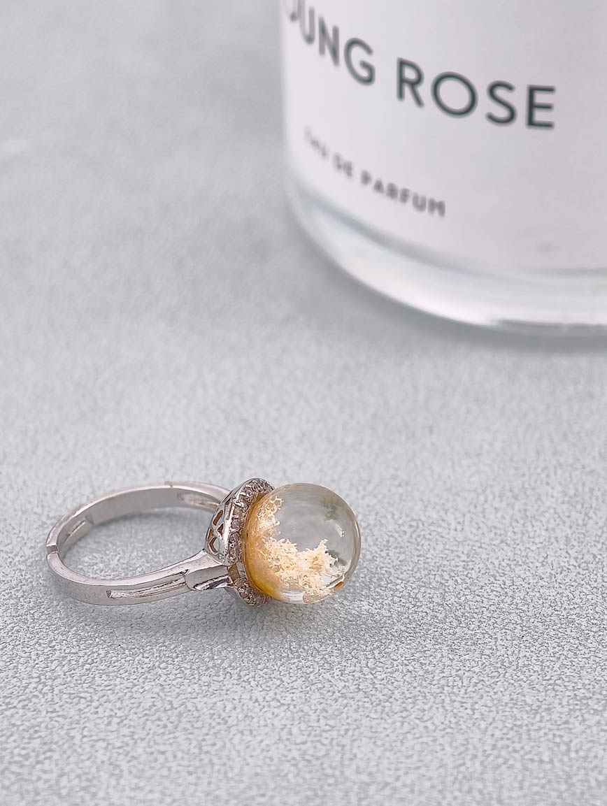 Natural White Phantom Simple Ring