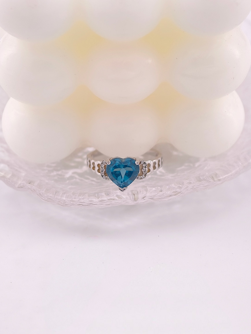 Natural Heart Shaped Topaz Ring