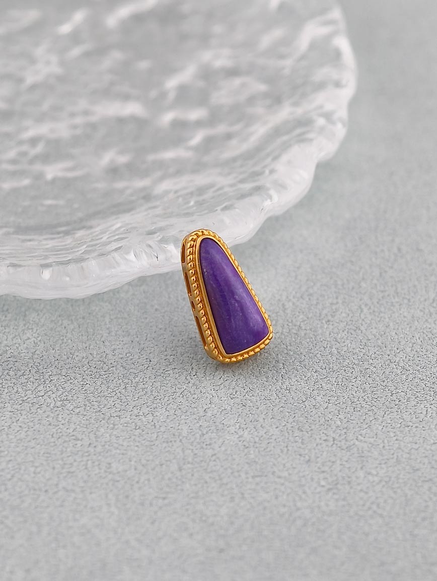 18K Gold Inlaid Natural Sugilite DIY Accessory