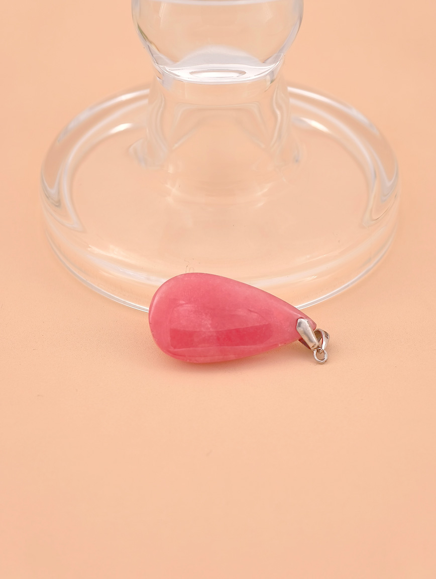 Natural Rhodochrosite Sterling Silver Pendant