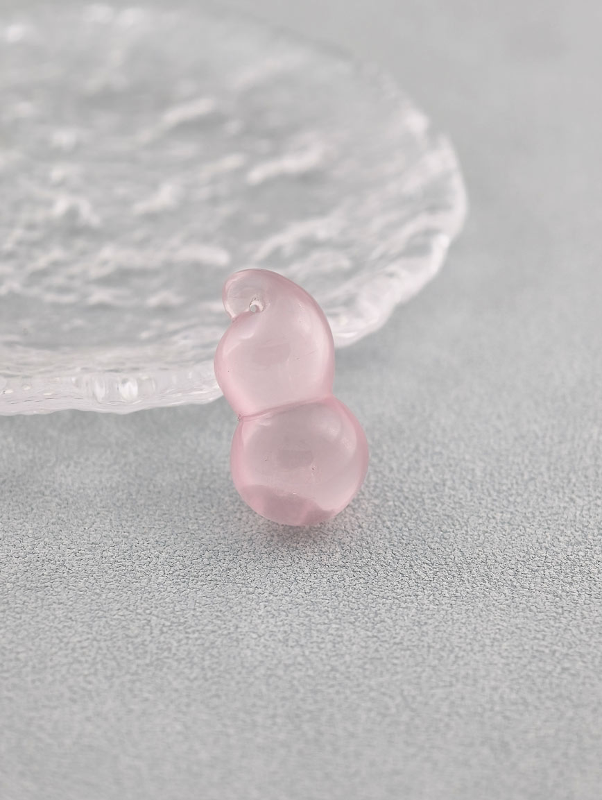 Natural Rose Quartz Gourd DIY Accessory