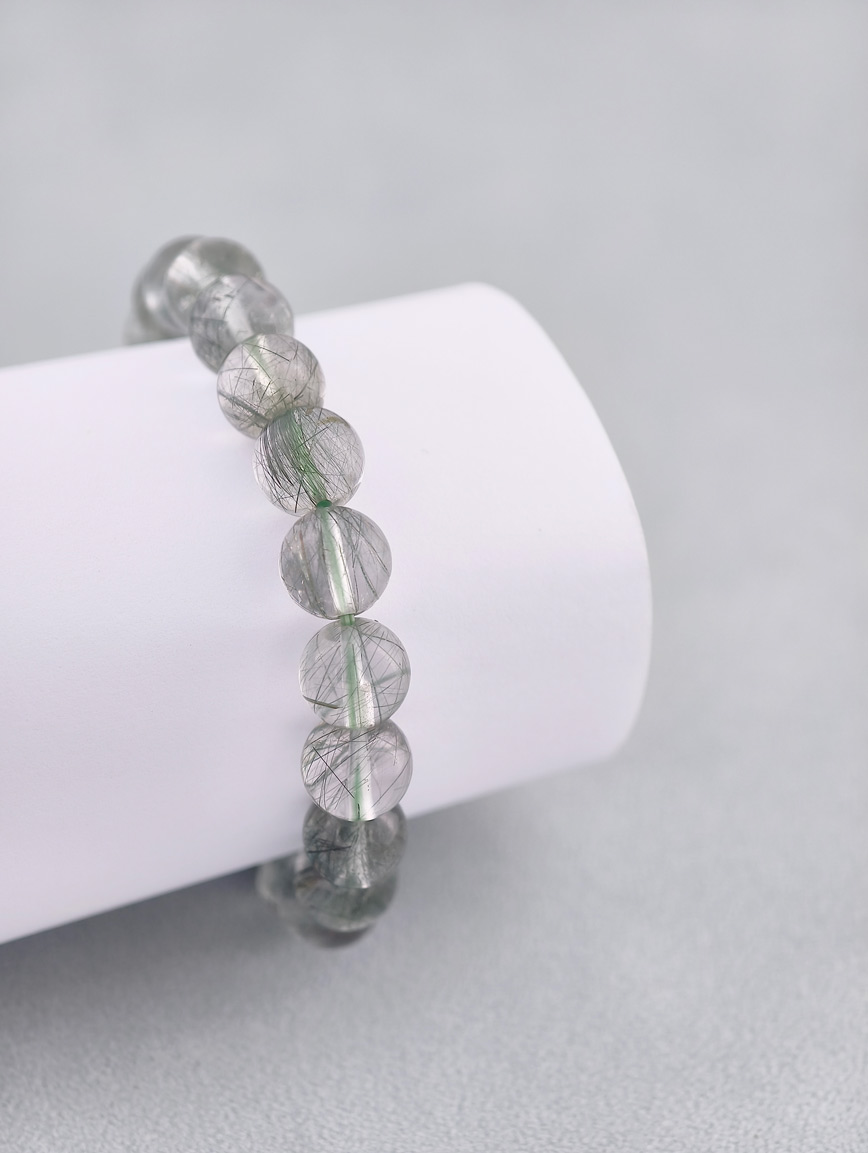 Natural Green Rutilated Quartz Bracelet