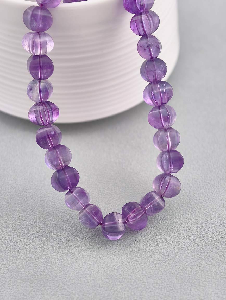 Vintage Lantern Bead Amethyst Necklace