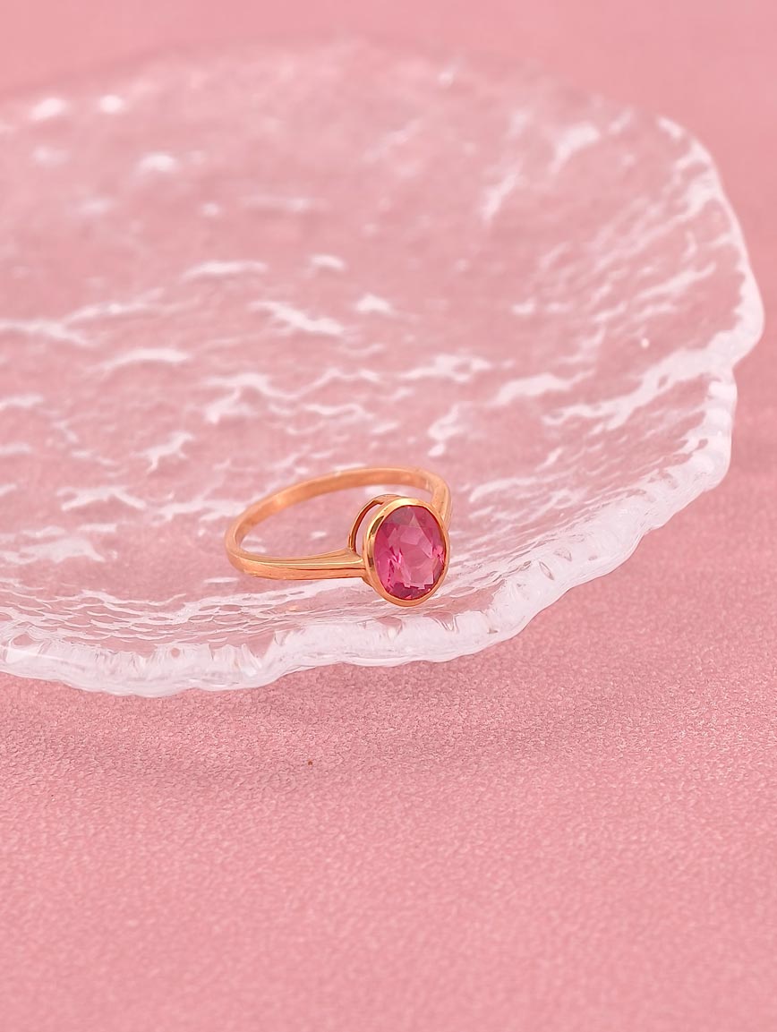 Simple Pink Tourmaline Ring