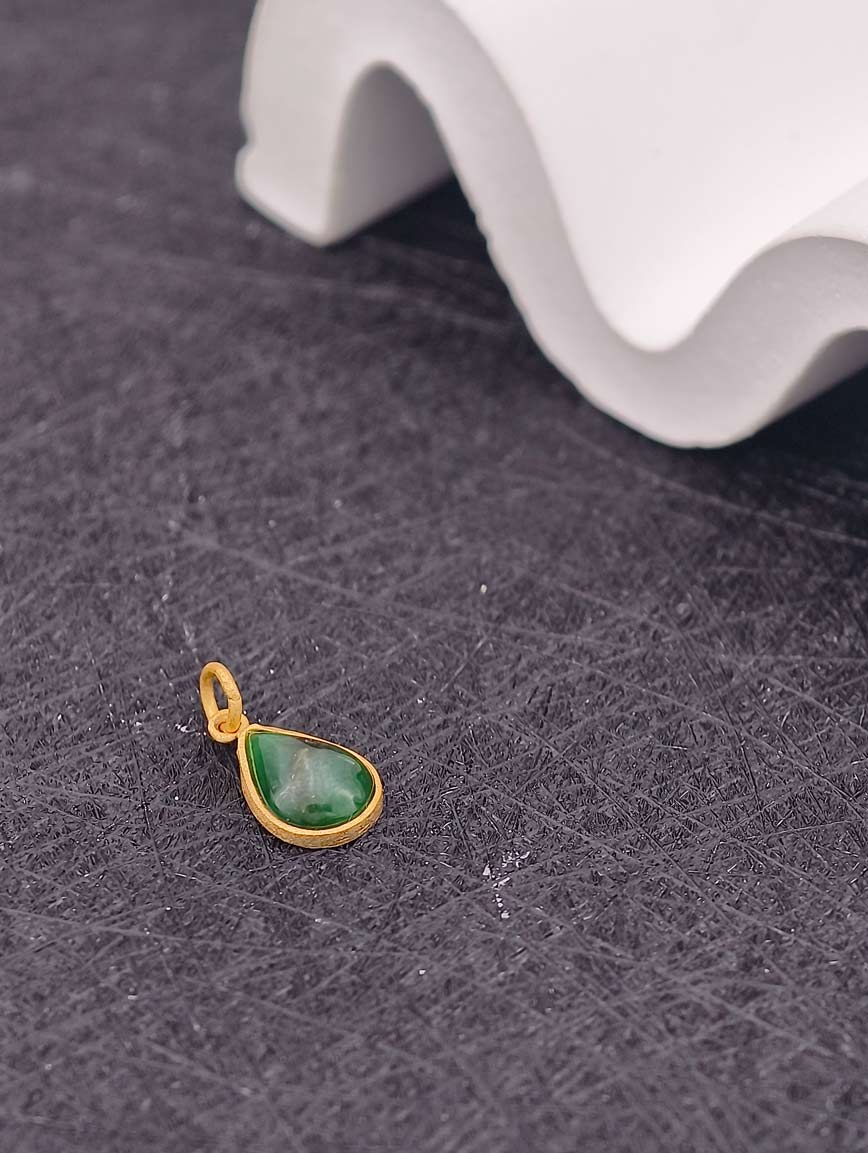 Natural Water Drop Shaped Jadeite Pendant
