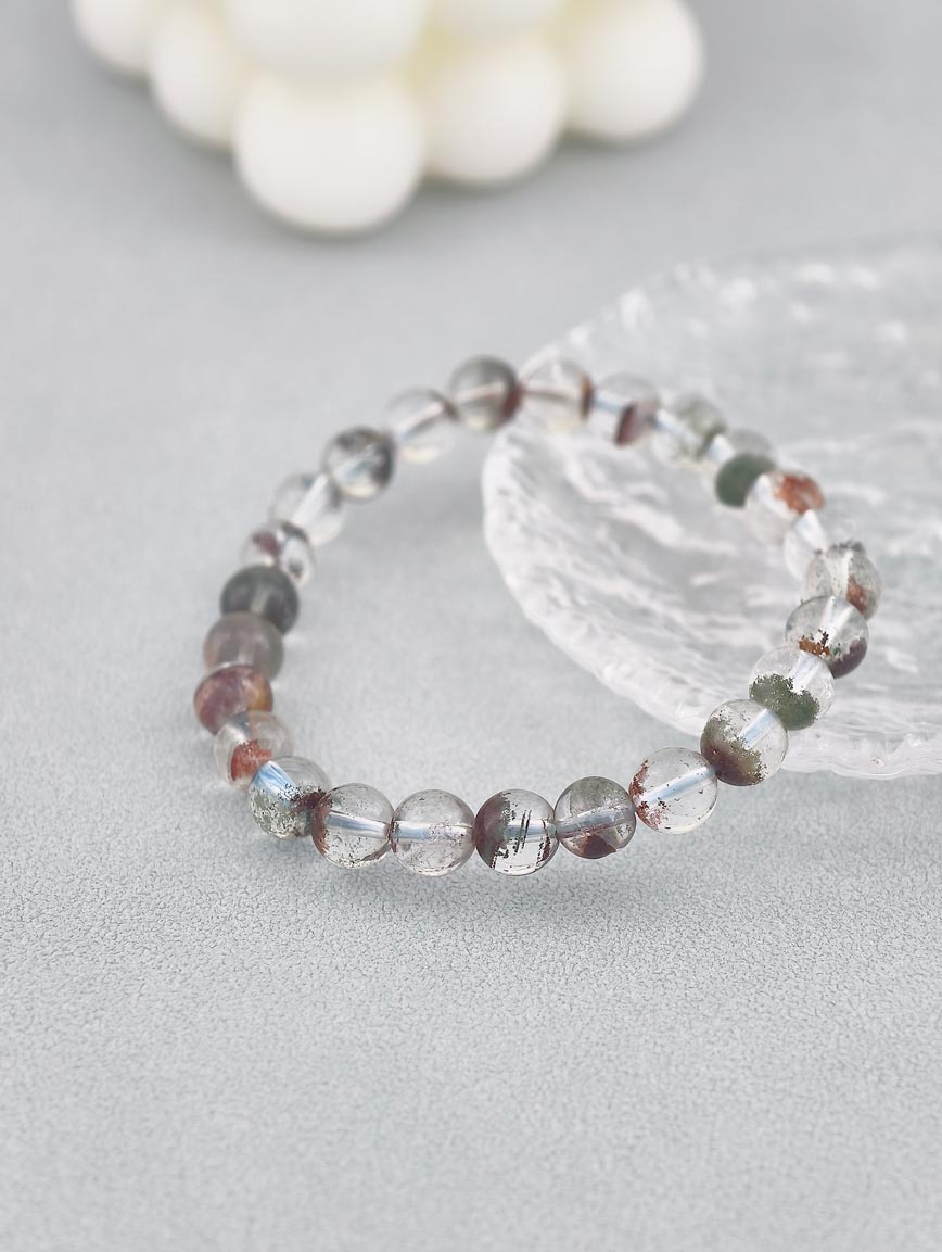 Natural Red and Green Phantom Bracelet