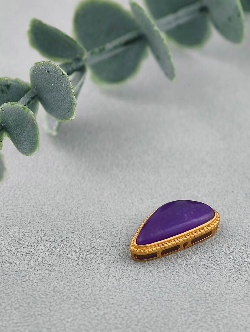 18K Gold Inlaid Sugilite Simple Style DIY Accessory