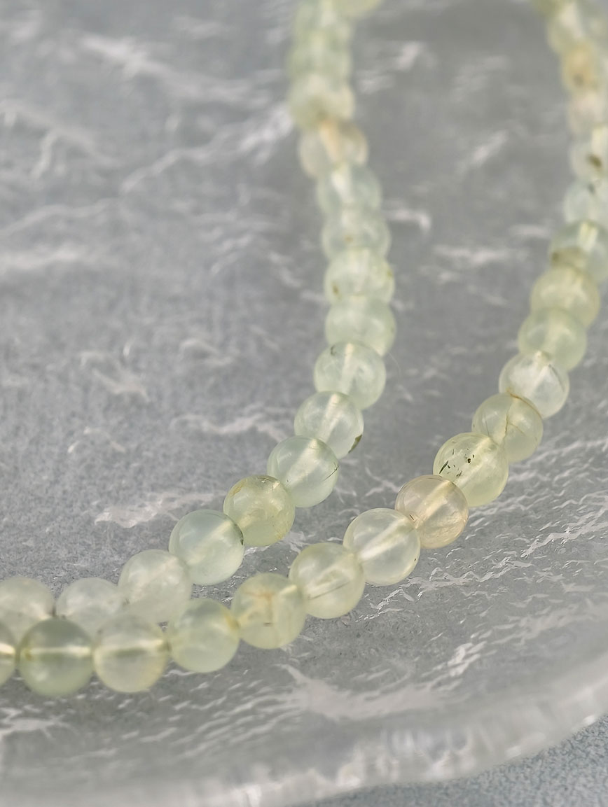 Natural Prehnite Three-Wrap Bracelet
