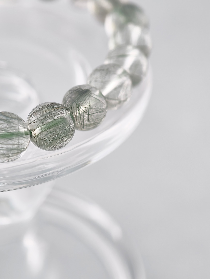 Natural Green Rutilated Quartz Bracelet