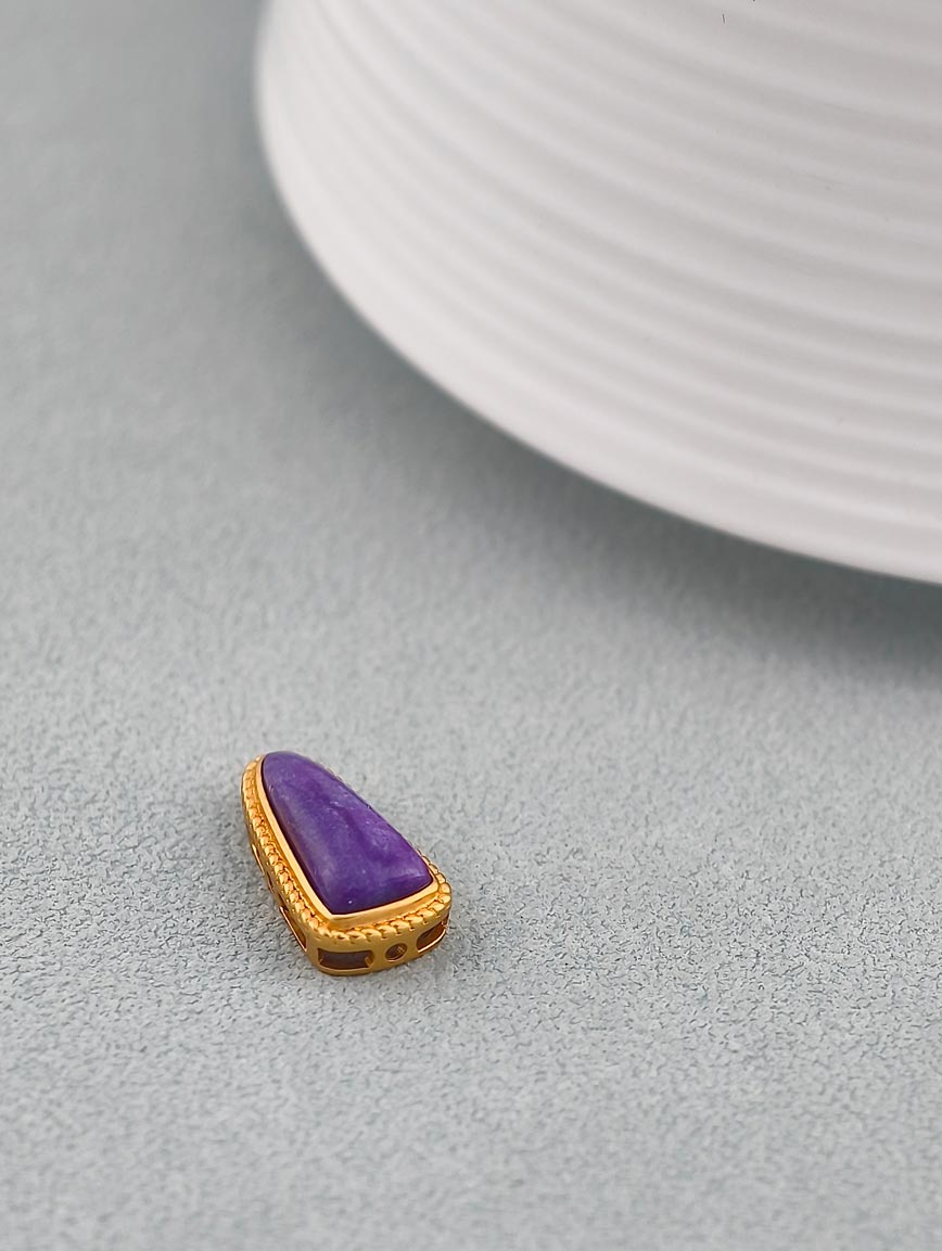 18K Gold Inlaid Natural Sugilite DIY Accessory