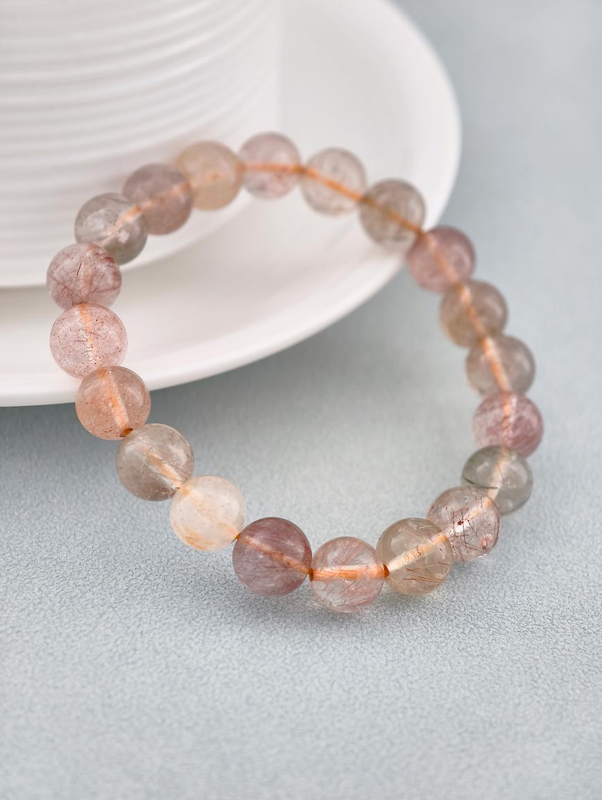 Natural Colored Rutilated Quartz Bracelet