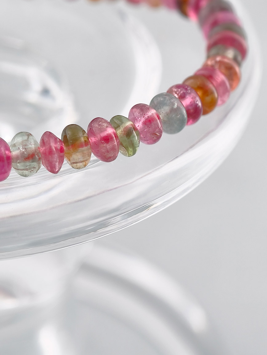 Natural Abacus Bead Tourmaline Bracelet